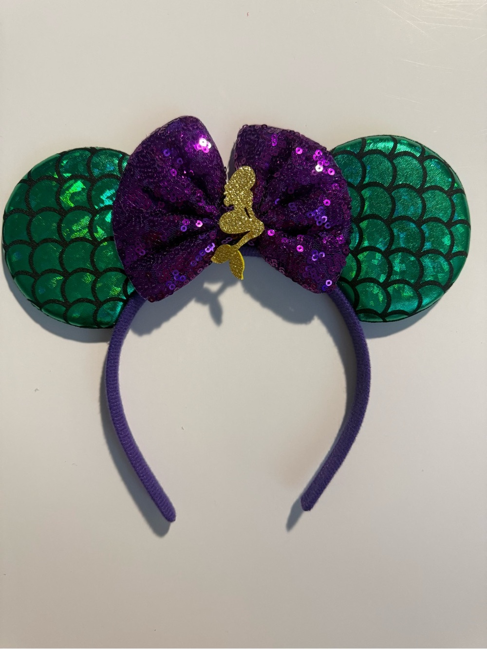 Ariel Purple and Green Mermaid Ear Headband
